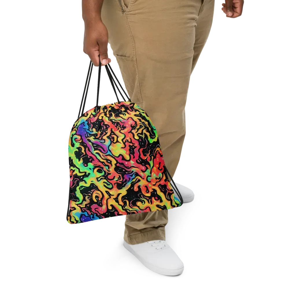 Candy Inferno on Drawstring Bag — Front