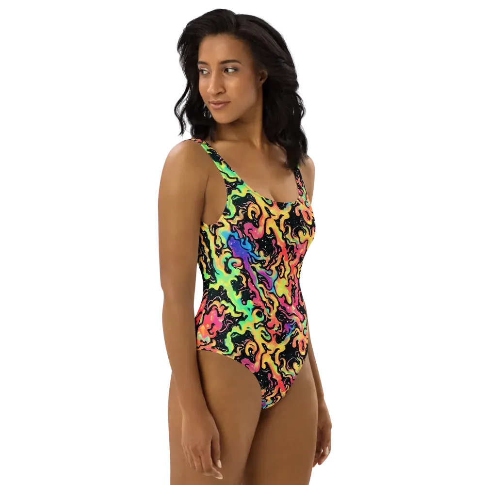 Candy Inferno on One-Piece Swimsuit — Right