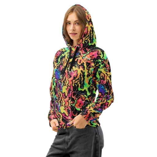 Candy Inferno on a Cotton Hoodie