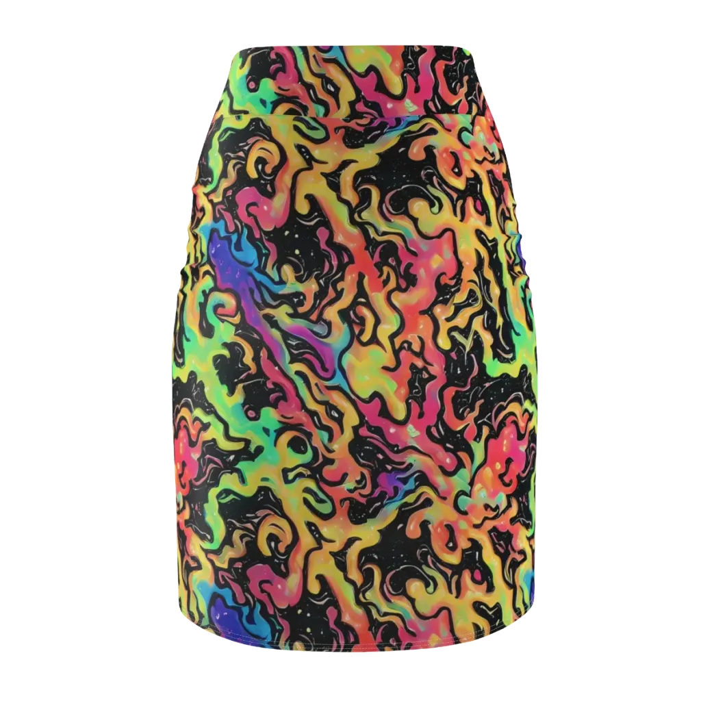 Candy Inferno on Pencil Skirt — Back