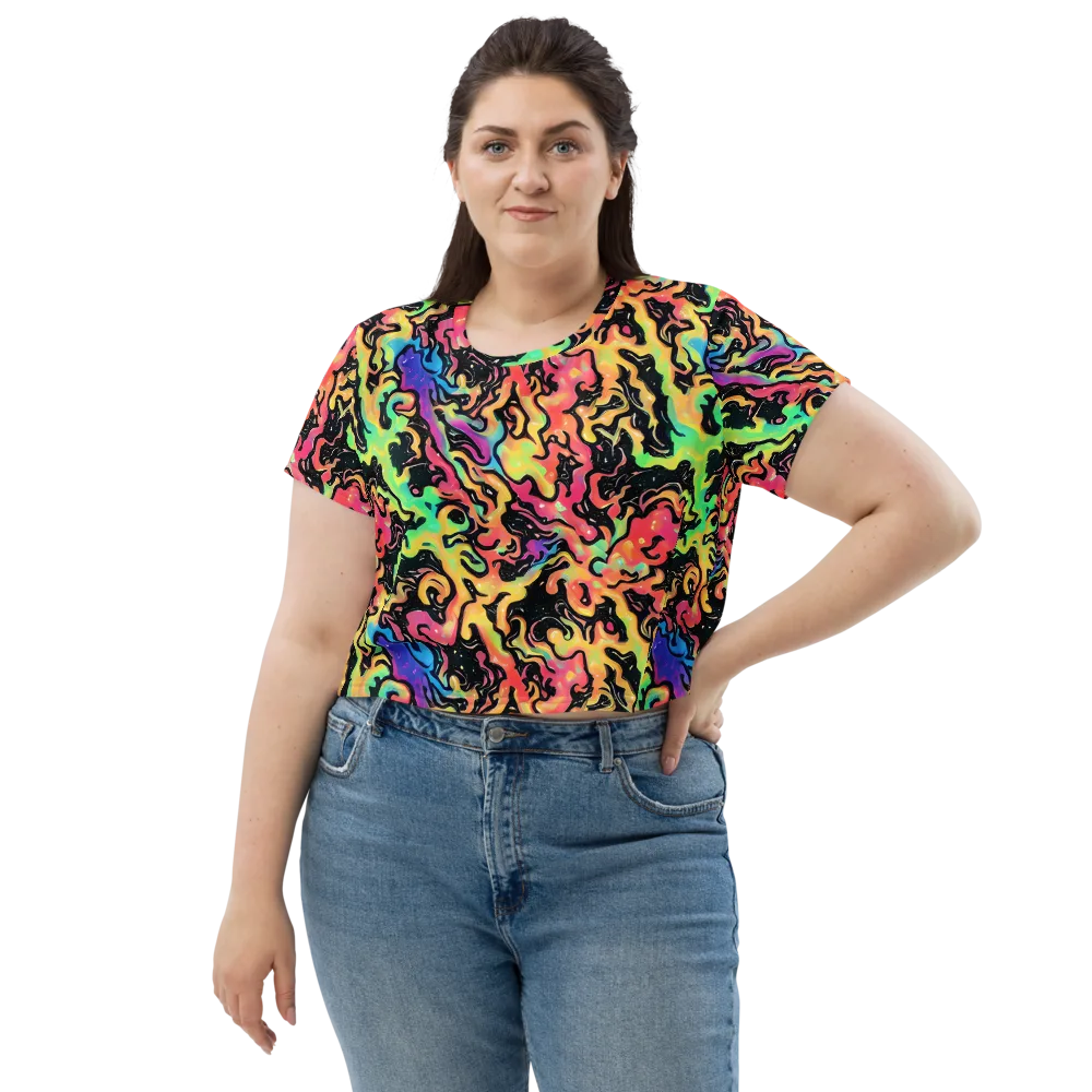 Candy Inferno on Crop Tee — Front