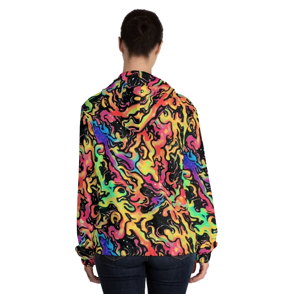 Candy Inferno on Women's Full-Zip Hoodie — Back On Person