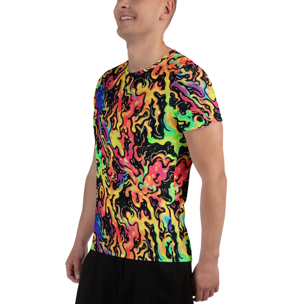 Candy Inferno on Men's Athletic T-Shirt — Left