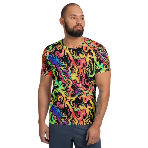 Candy Inferno on a Men's Athletic T-Shirt