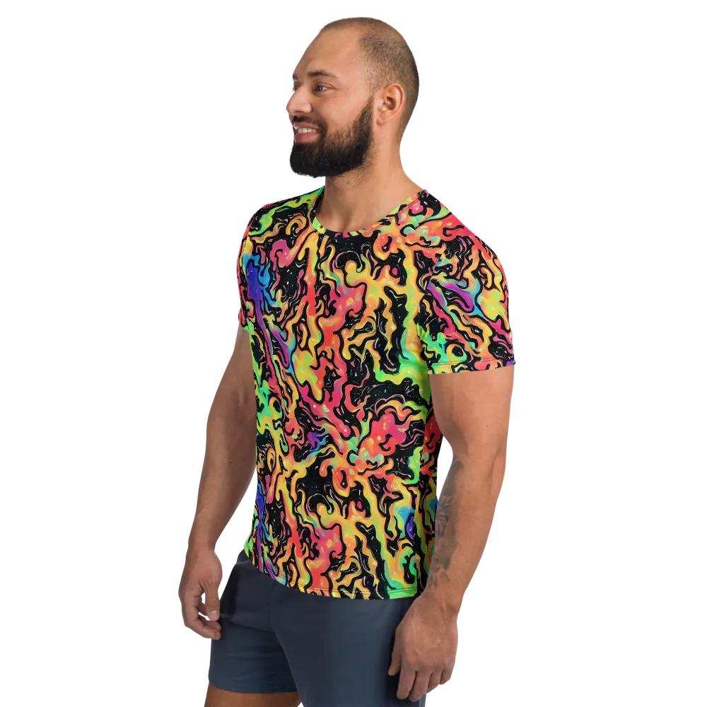 Candy Inferno on Men's Athletic T-Shirt — Left