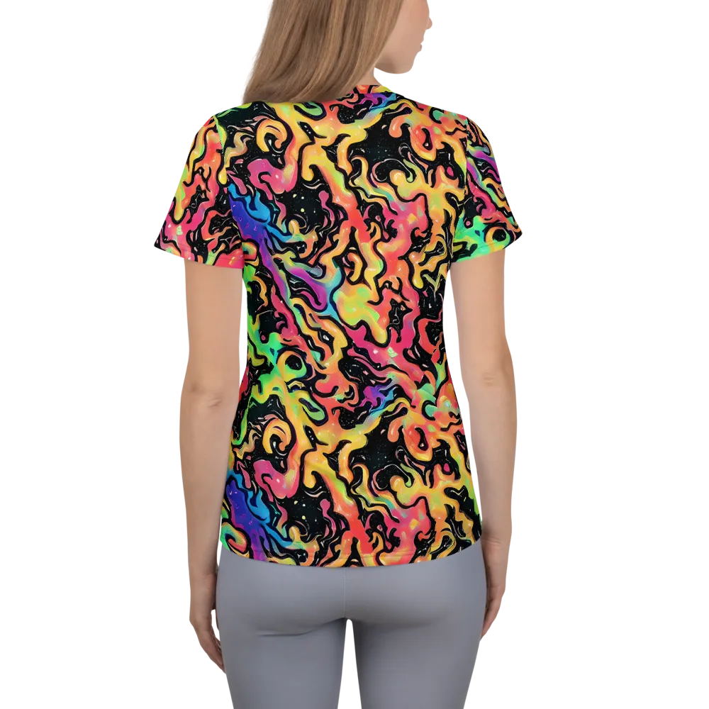 Candy Inferno on Women's Athletic T-Shirt — Back