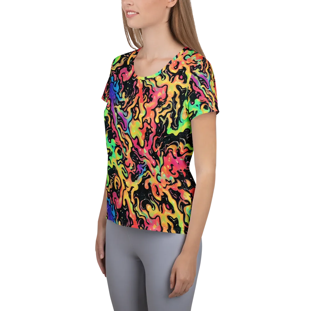 Candy Inferno on Women's Athletic T-Shirt — Left
