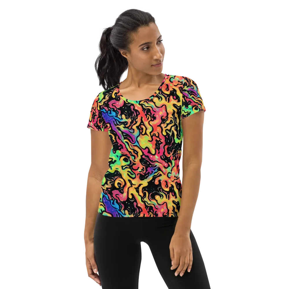 Candy Inferno on Women's Athletic T-Shirt — Front