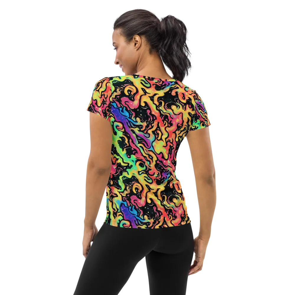 Candy Inferno on Women's Athletic T-Shirt — Back