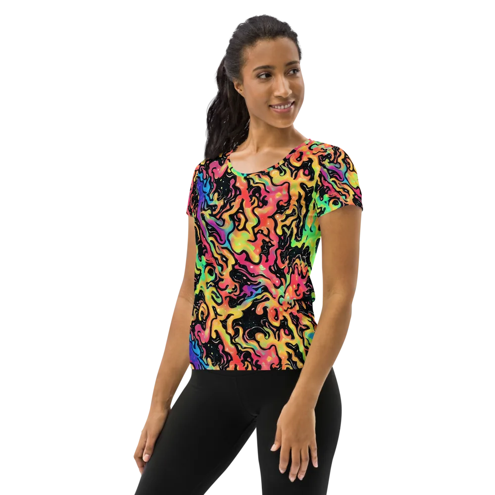 Candy Inferno on Women's Athletic T-Shirt — Left