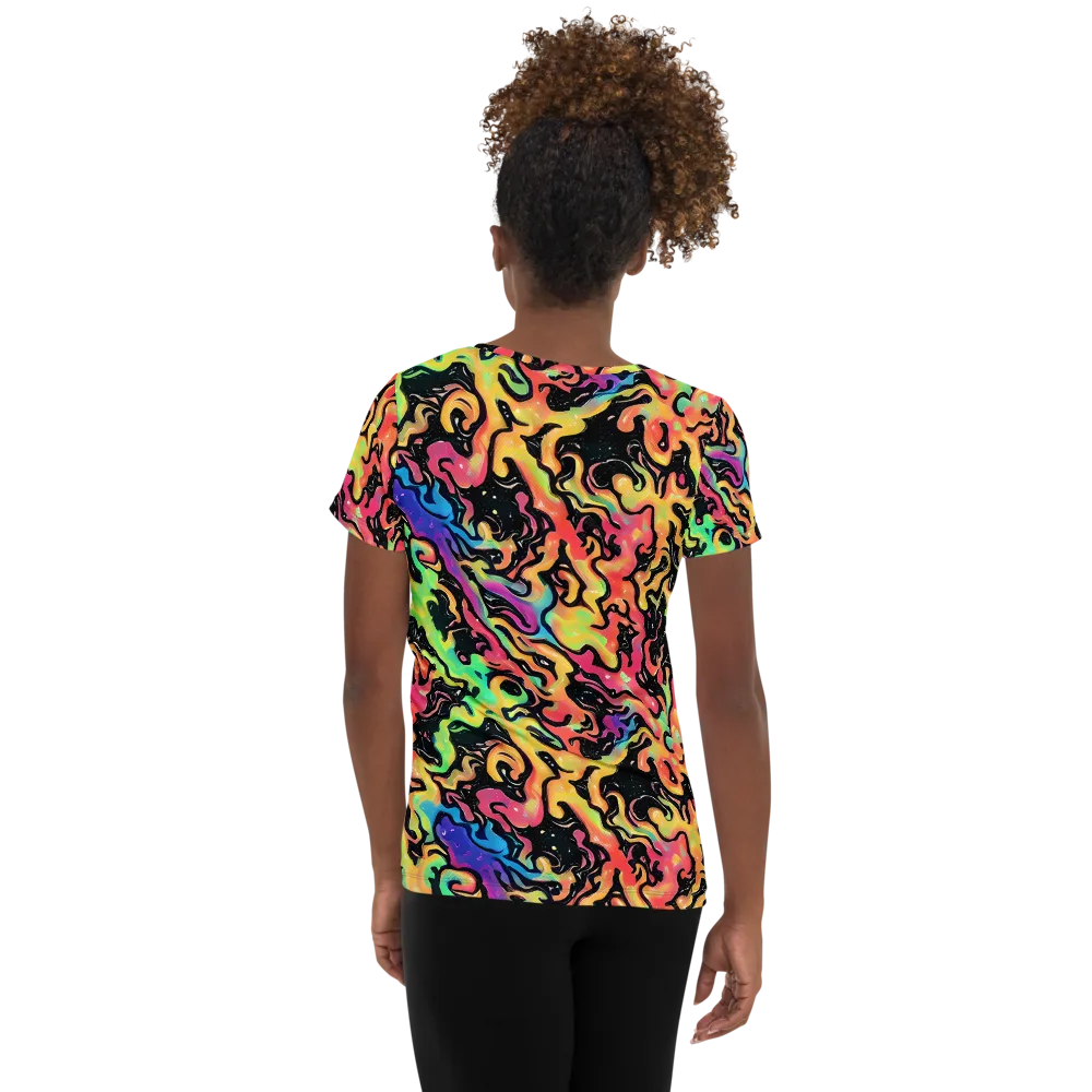 Candy Inferno on Women's Athletic T-Shirt — Back