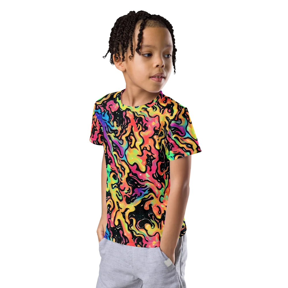 Candy Inferno on Kids Crew Neck T-Shirt — Left Front