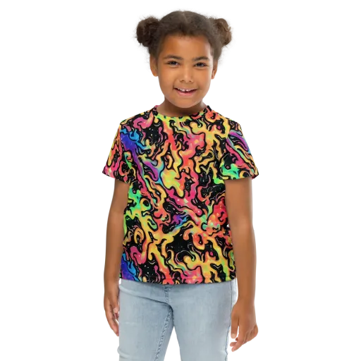 Candy Inferno on a Kids Crew Neck T-Shirt