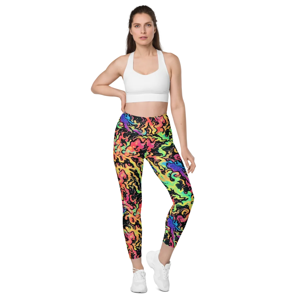 Candy Inferno on Leggings with Pockets — Front