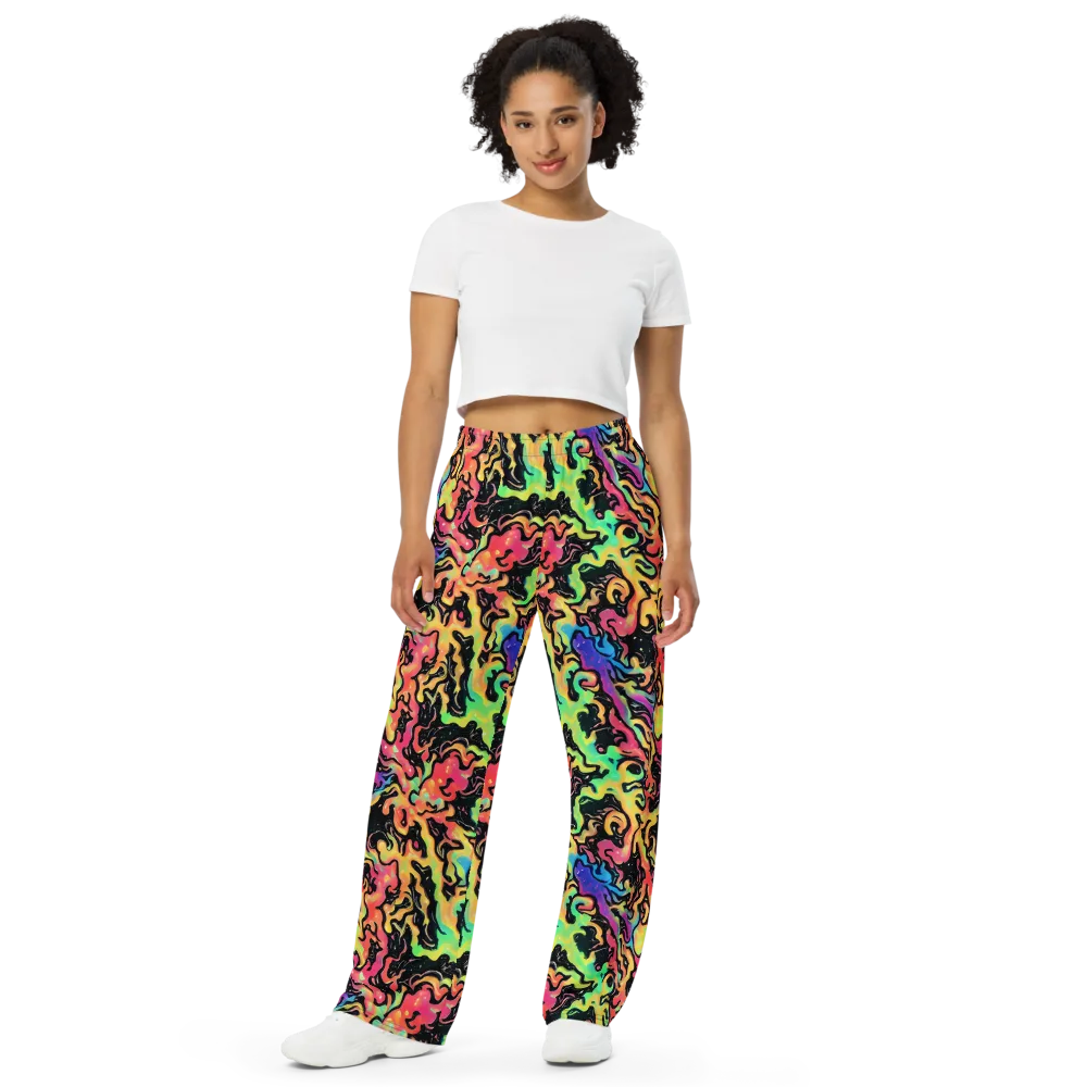 Candy Inferno on Wide-Leg Pants — Front