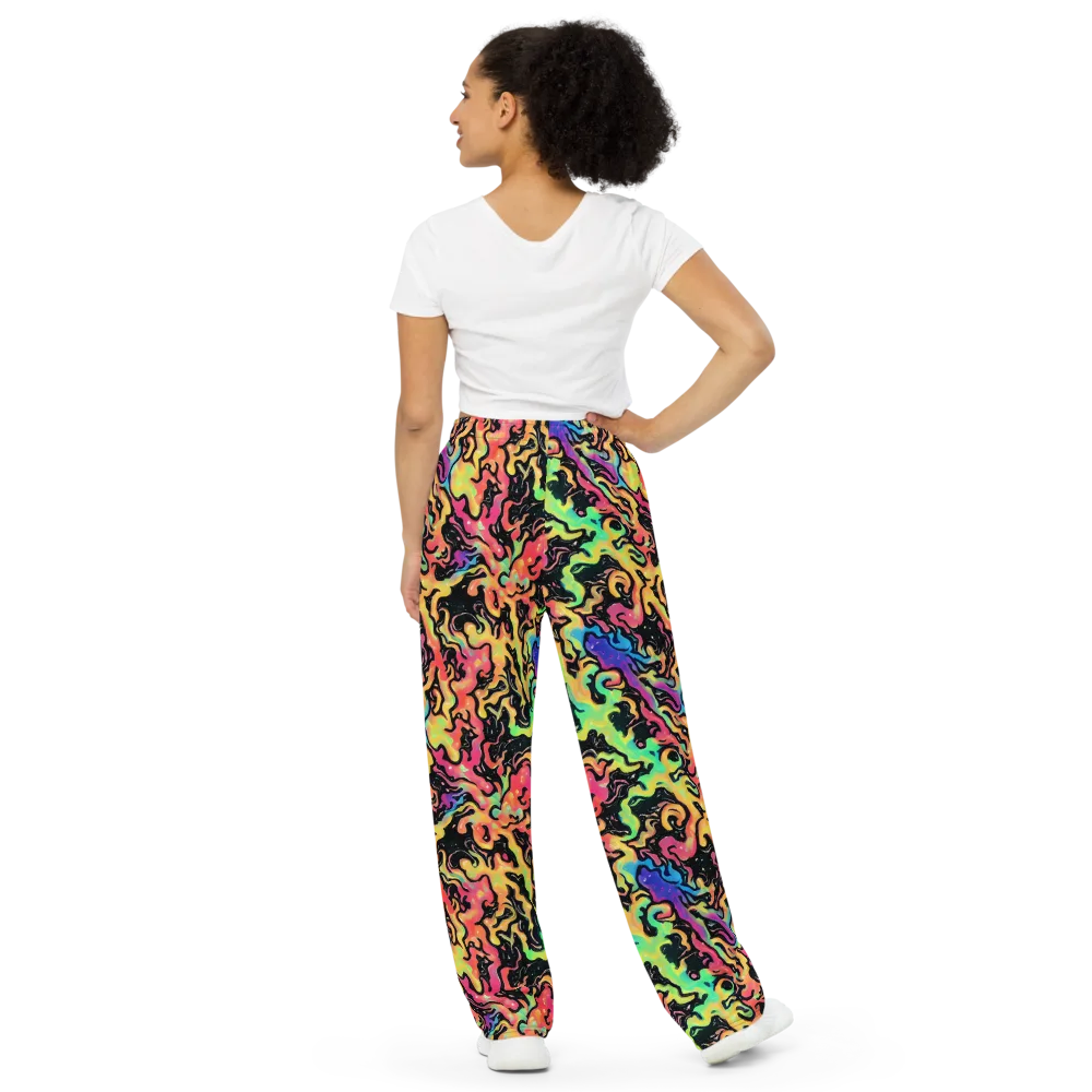 Candy Inferno on Wide-Leg Pants — Back