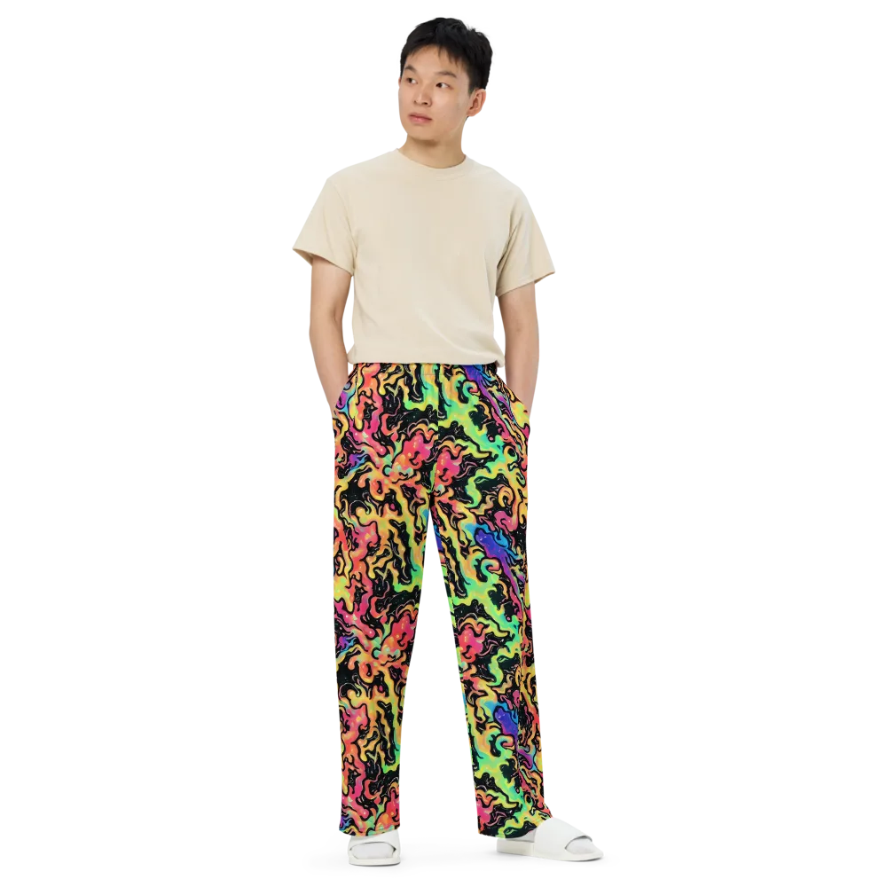 Candy Inferno on Wide-Leg Pants — Front