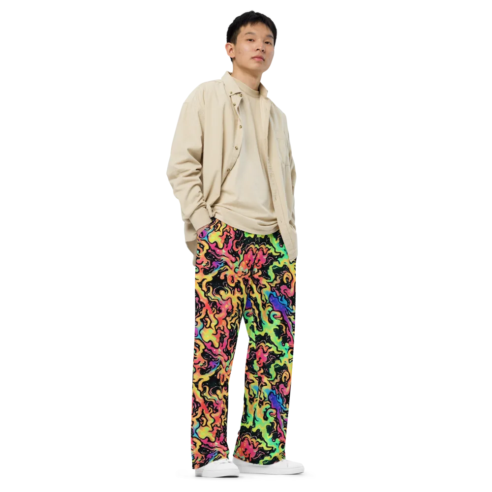 Candy Inferno on Wide-Leg Pants — Right Front