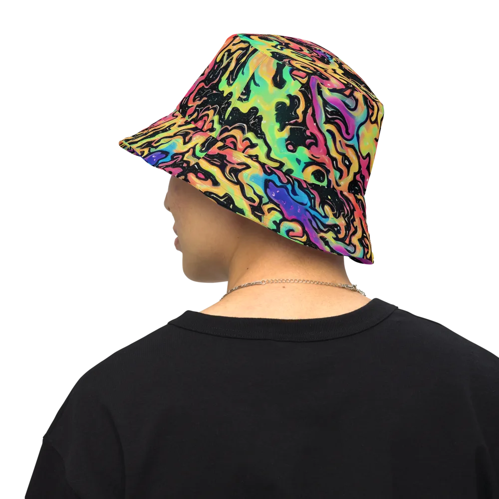 Candy Inferno on Reversible Bucket Hat — Back Inside