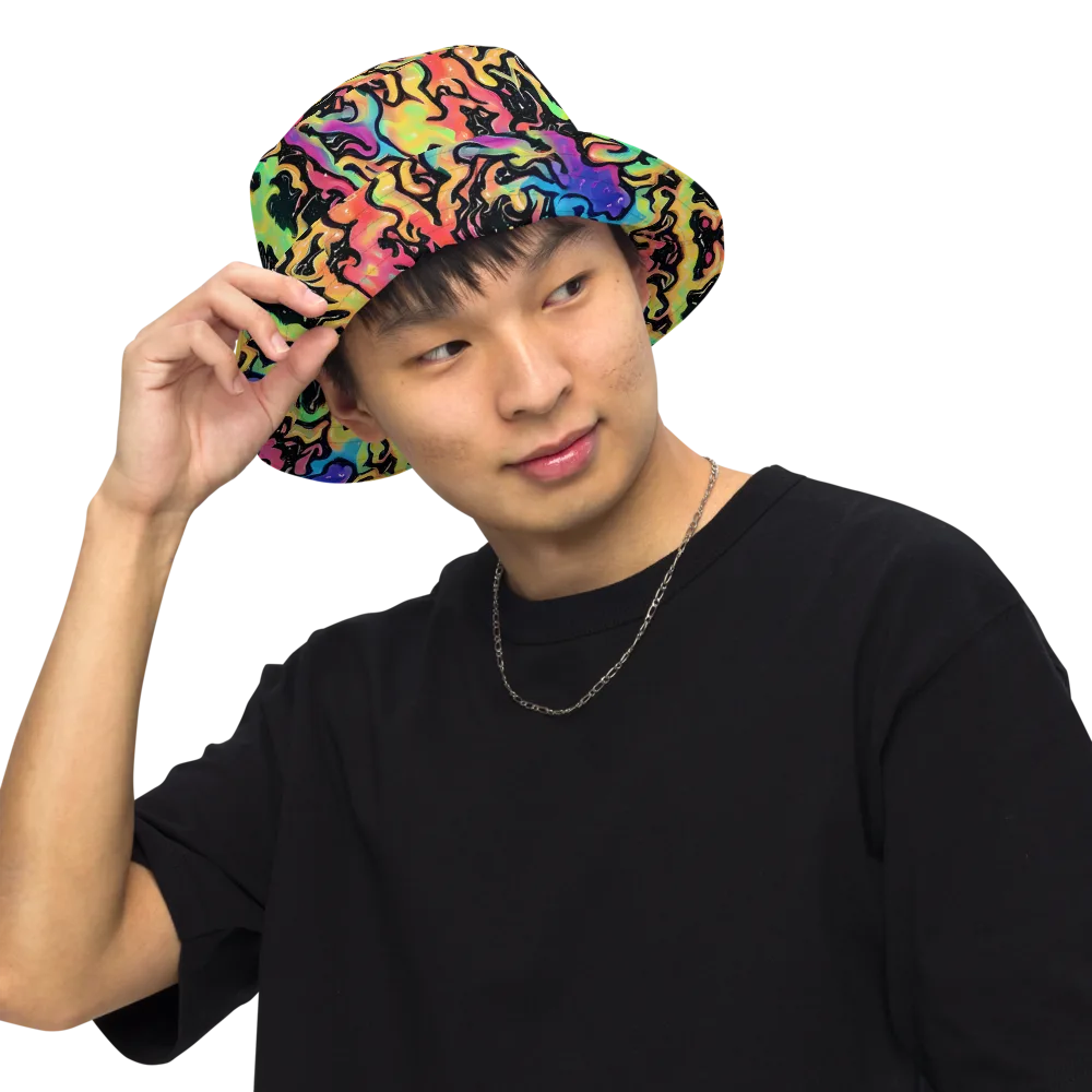 Candy Inferno on Reversible Bucket Hat — Front Inside