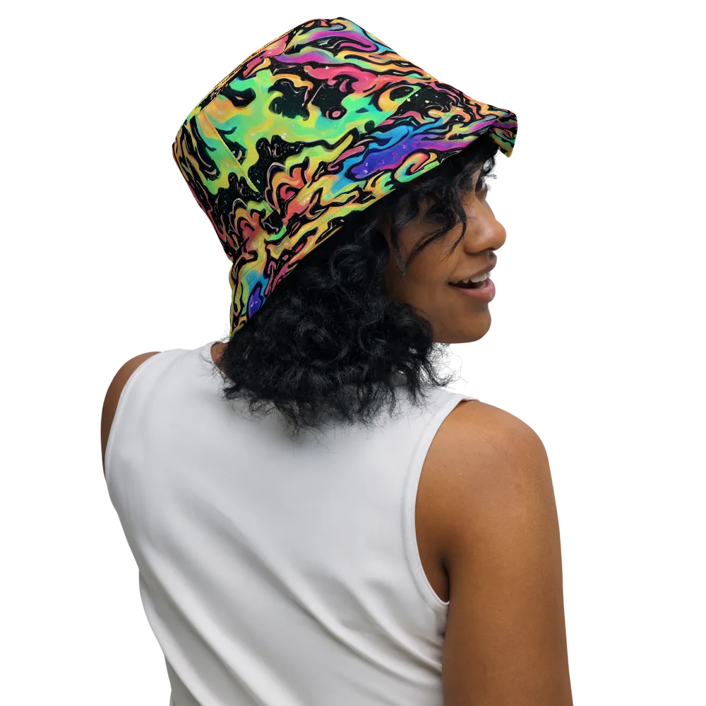 Candy Inferno on Reversible Bucket Hat — Right Outside