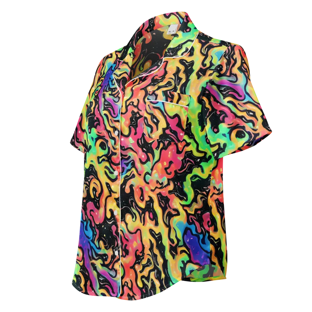 Candy Inferno on Women's Short Sleeve Pajama Top — Left Front