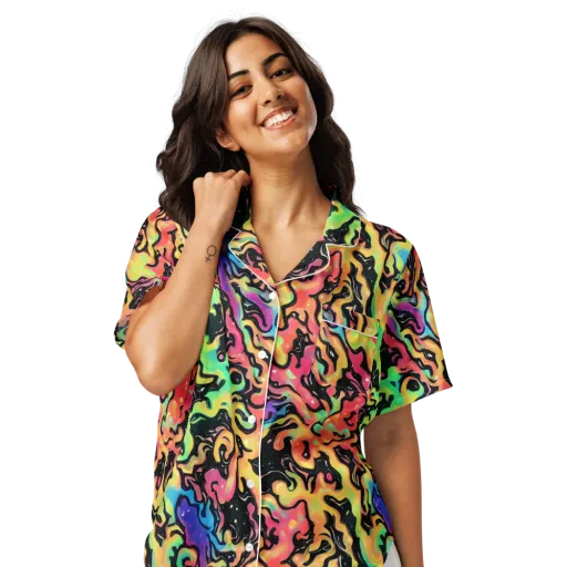 Candy Inferno on a Women's Short Sleeve Pajama Top
