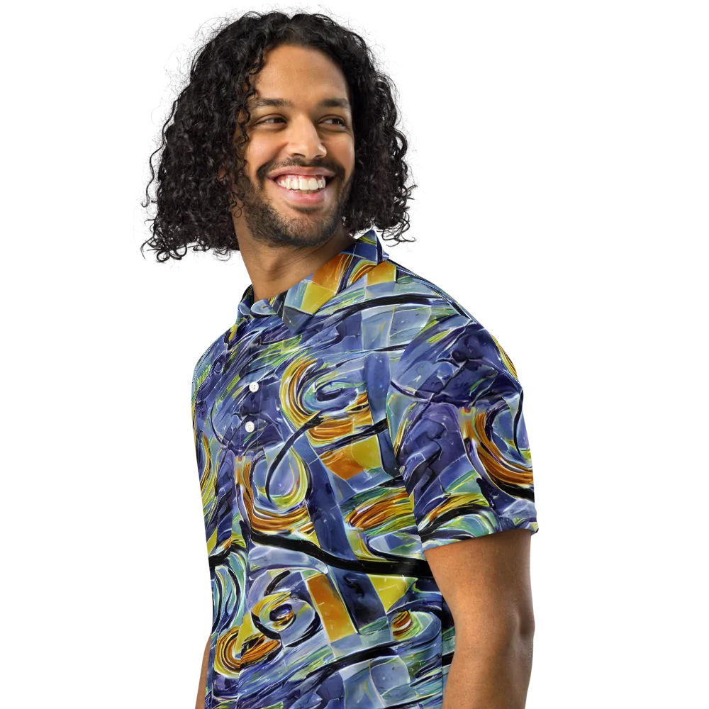 Blue Mercury on Men's Slim Fit Polo Shirt — Left Front