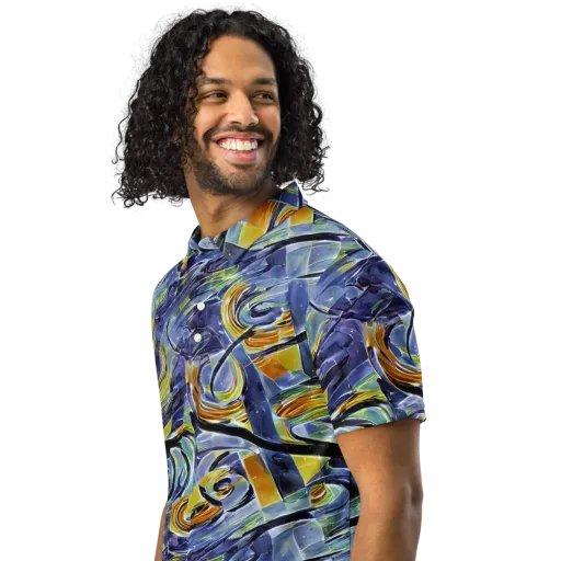 Blue Mercury on a Men's Slim Fit Polo Shirt