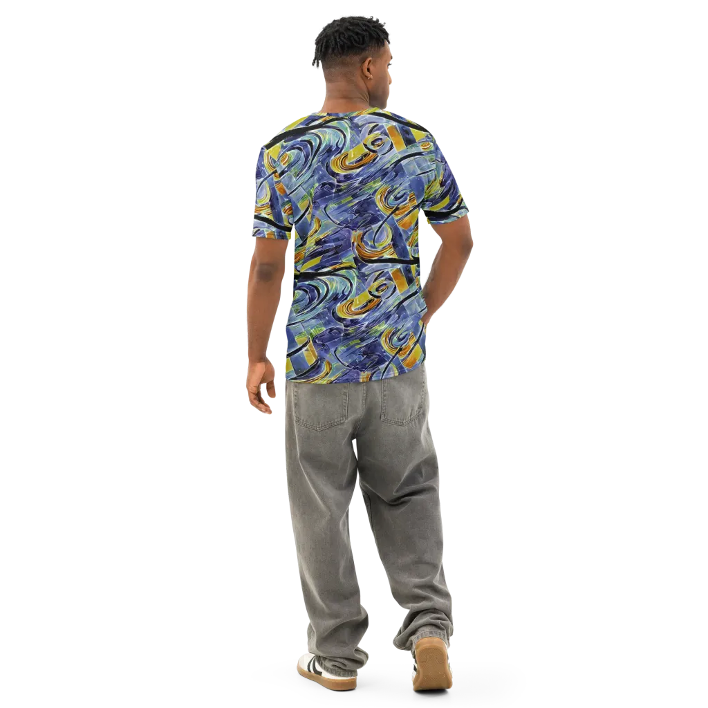 Blue Mercury on Men's Cotton Crew Neck T-Shirt — Back