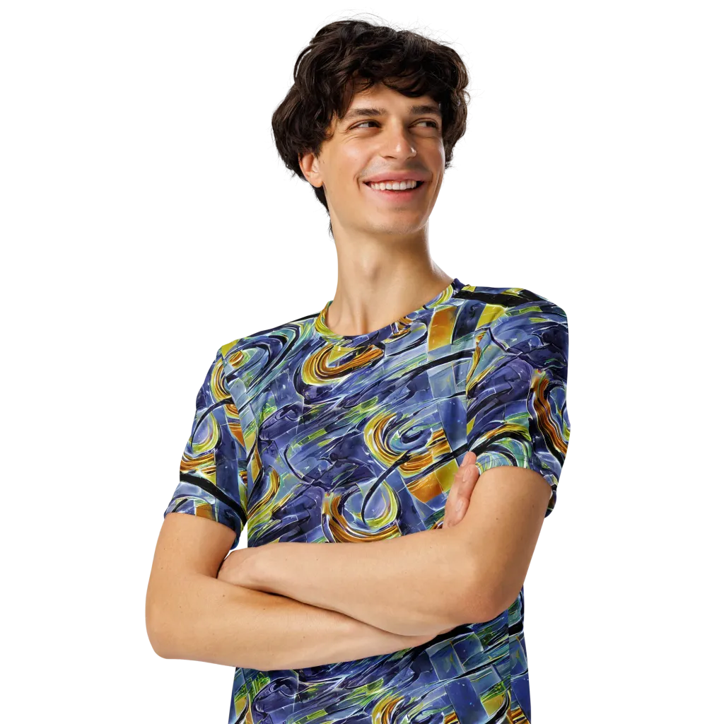 Blue Mercury on Men's Crew Neck T-Shirt — Left Front