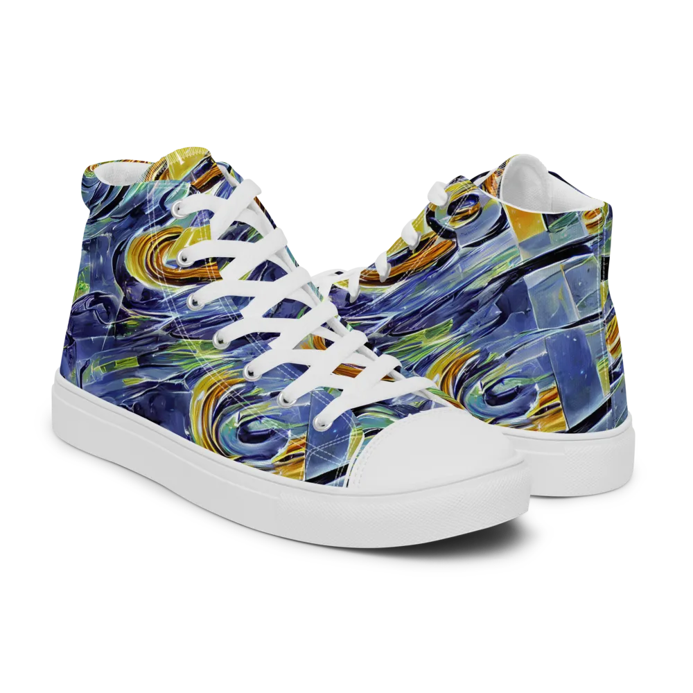 Blue Mercury on Men's High Top Canvas Shoes — Right