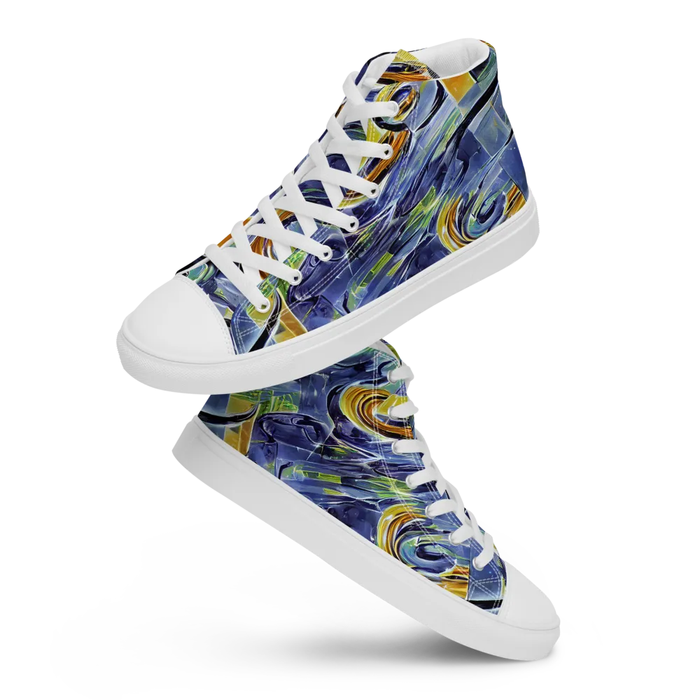Blue Mercury on Men's High Top Canvas Shoes — Front