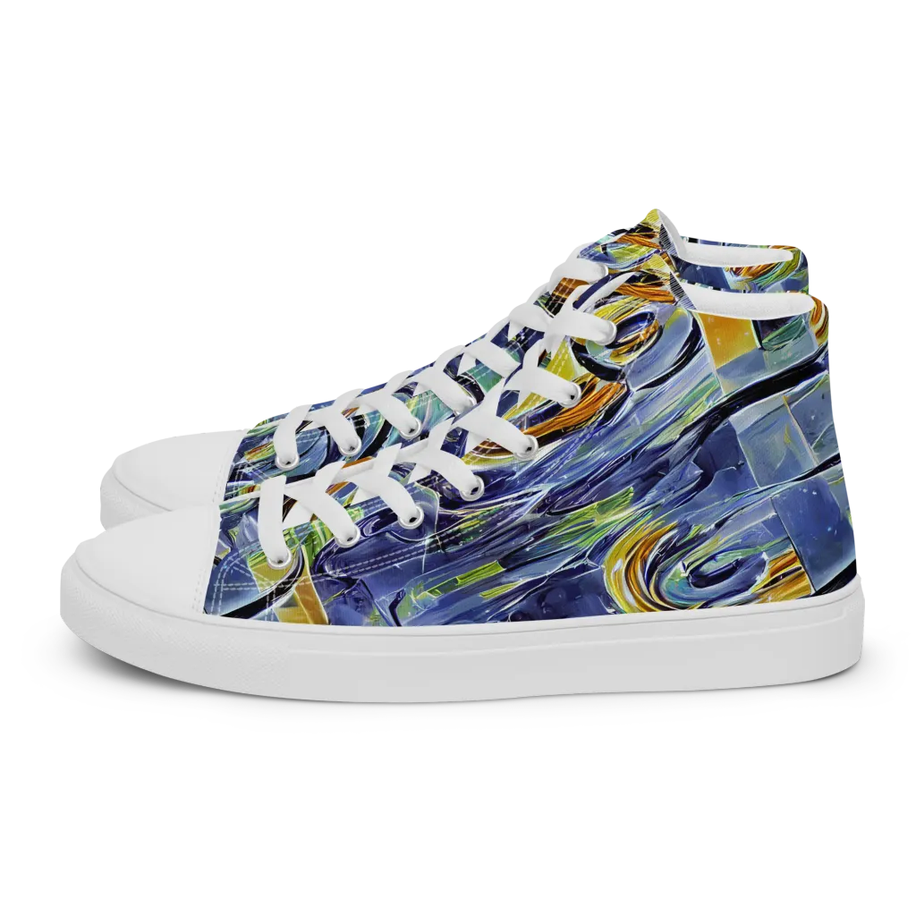 Blue Mercury on Women's High Top Canvas Shoes — Left