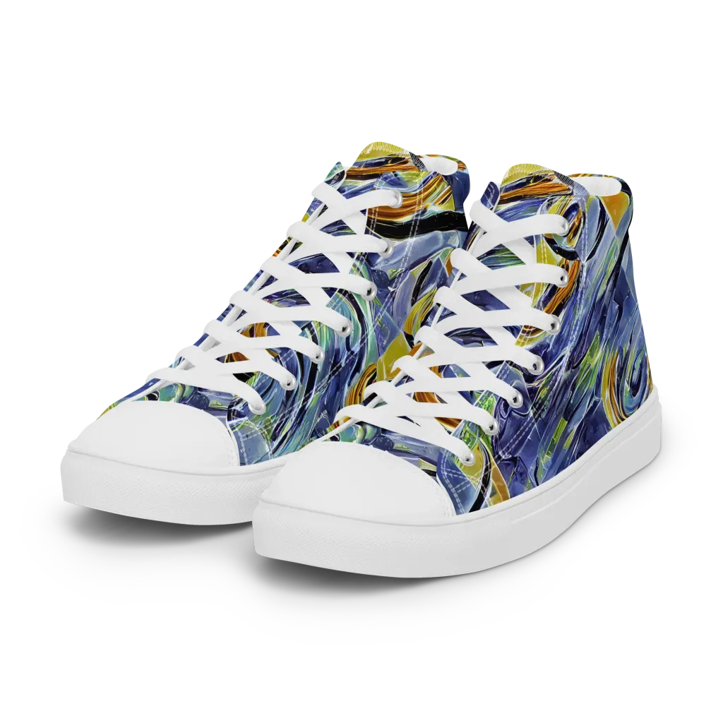 Blue Mercury on Women's High Top Canvas Shoes — Left Front