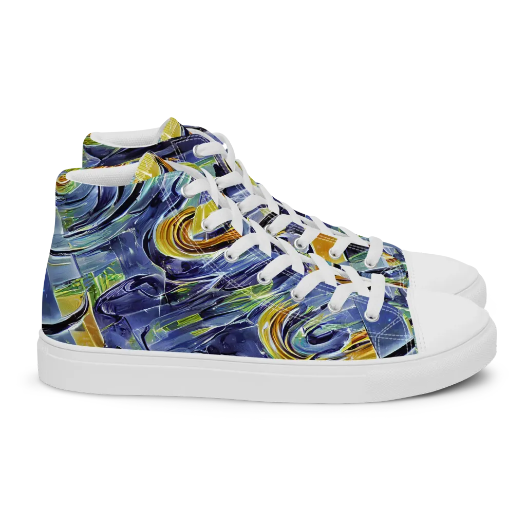Blue Mercury on Women's High Top Canvas Shoes — Right