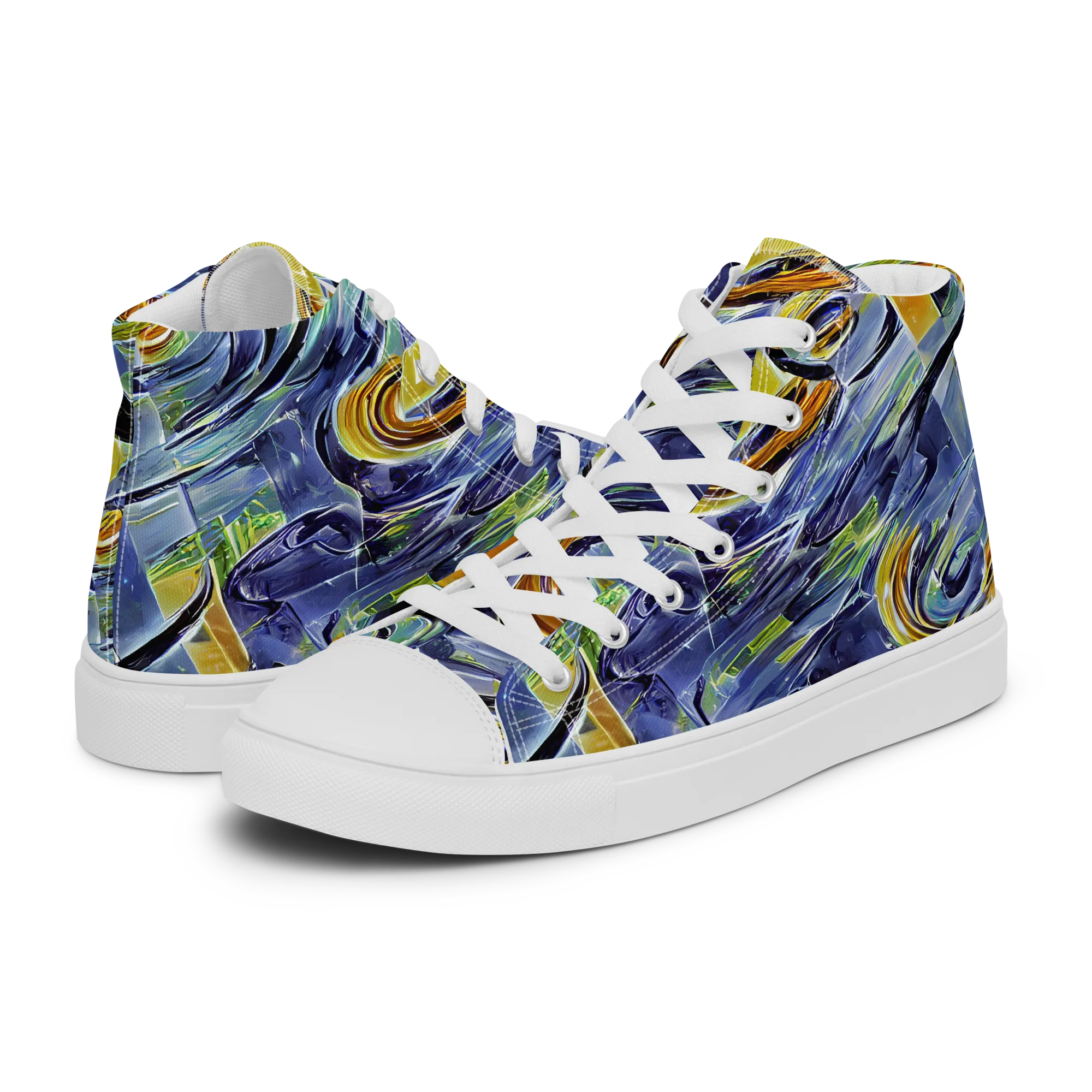 Blue Mercury on Women's High Top Canvas Shoes — Left