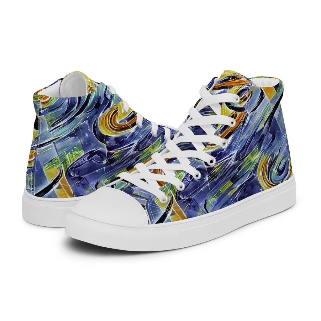 Blue Mercury on Women's High Top Canvas Shoes — Left