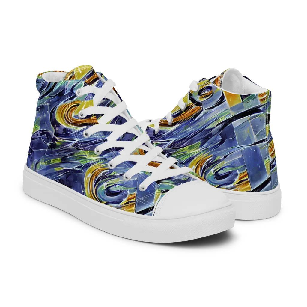 Blue Mercury on Women's High Top Canvas Shoes — Right
