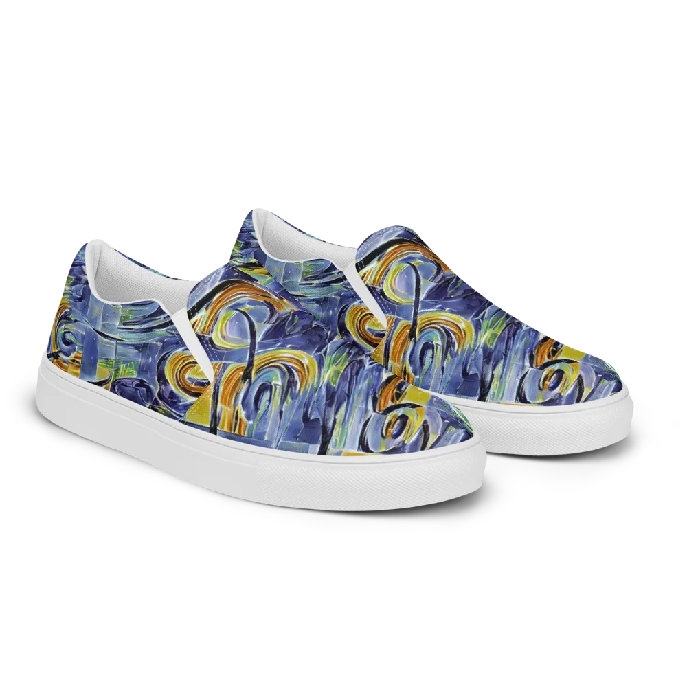 Blue Mercury on Men's Slip-On Canvas Shoes — Right Front