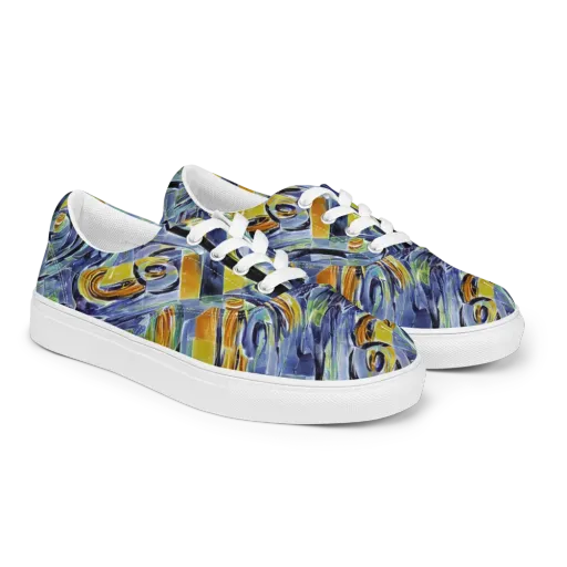 Blue Mercury on a Men's Lace-Up Canvas Shoes