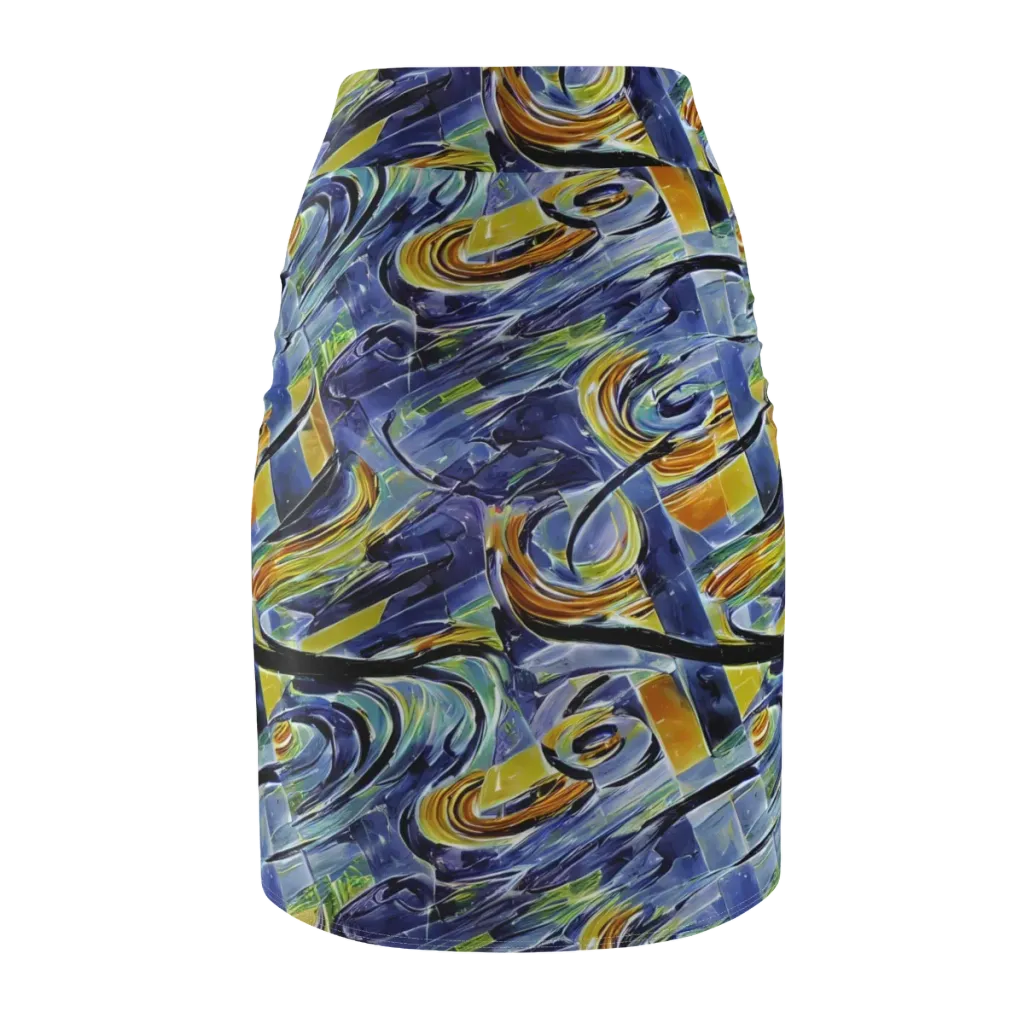 Blue Mercury on Pencil Skirt — Back