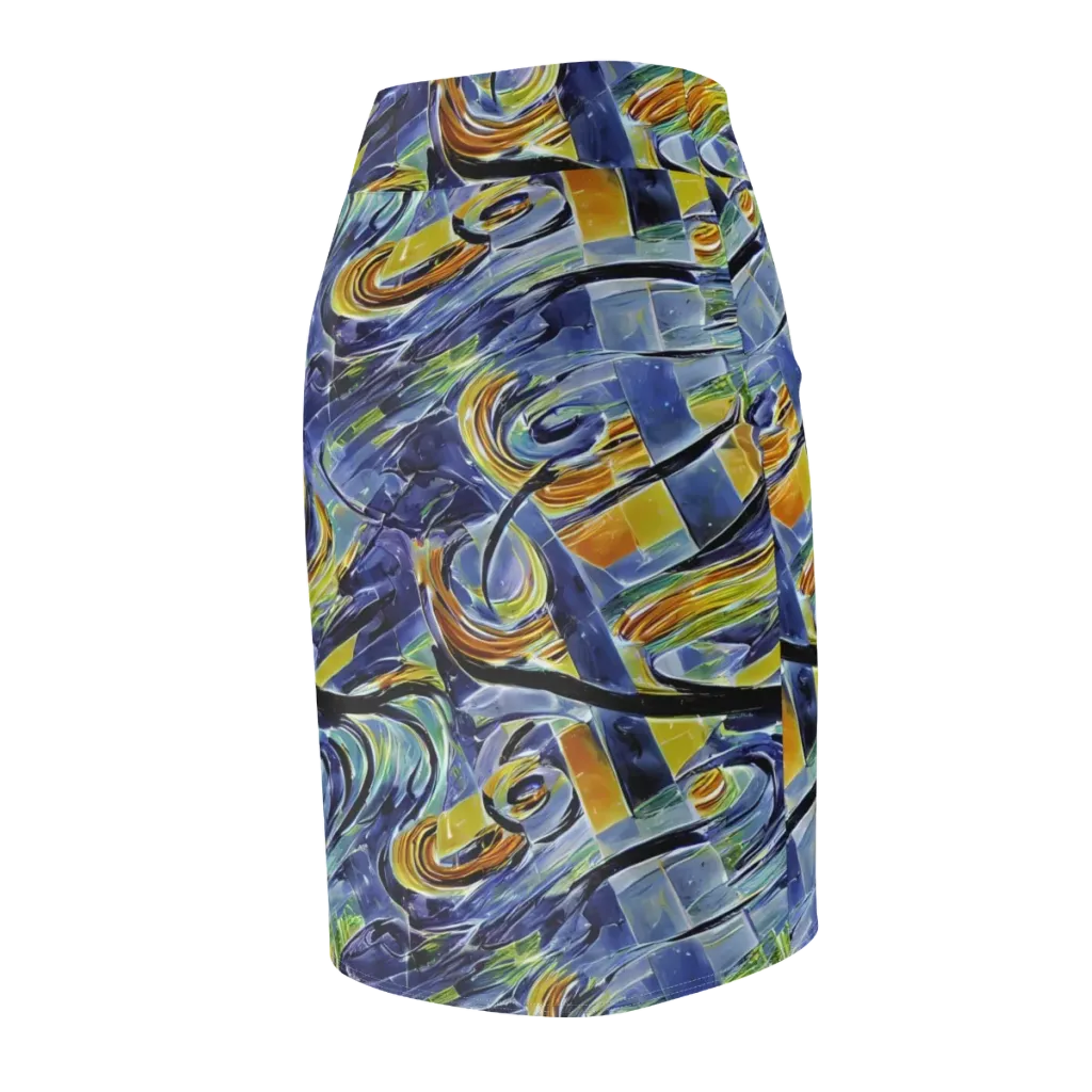 Blue Mercury on Pencil Skirt — Back Side