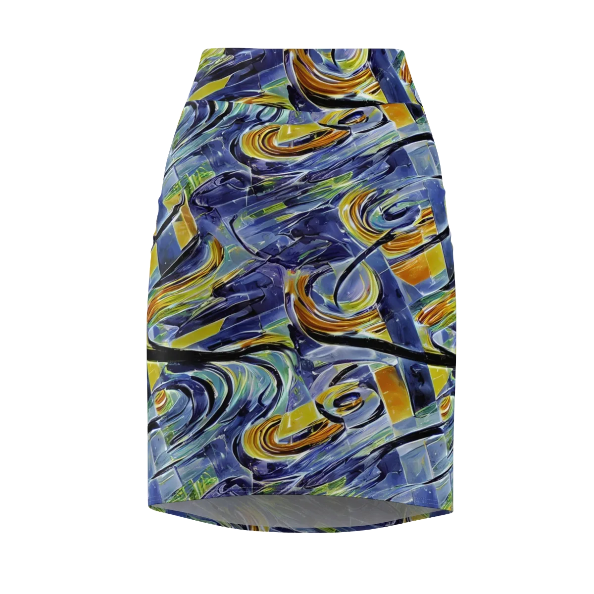 Blue Mercury on Pencil Skirt — Front