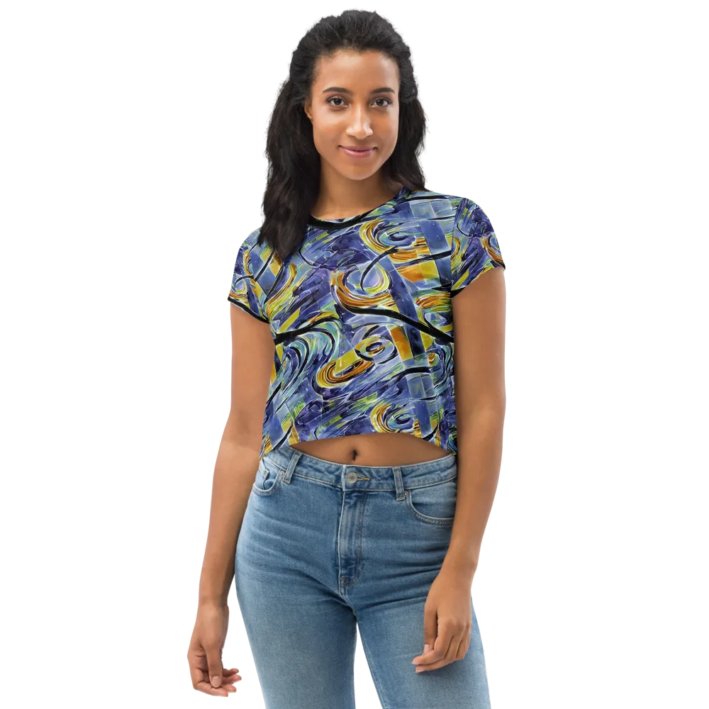 Blue Mercury on Crop Tee — Front