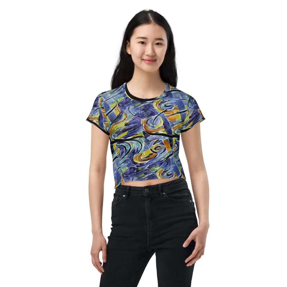 Blue Mercury on Crop Tee — Front