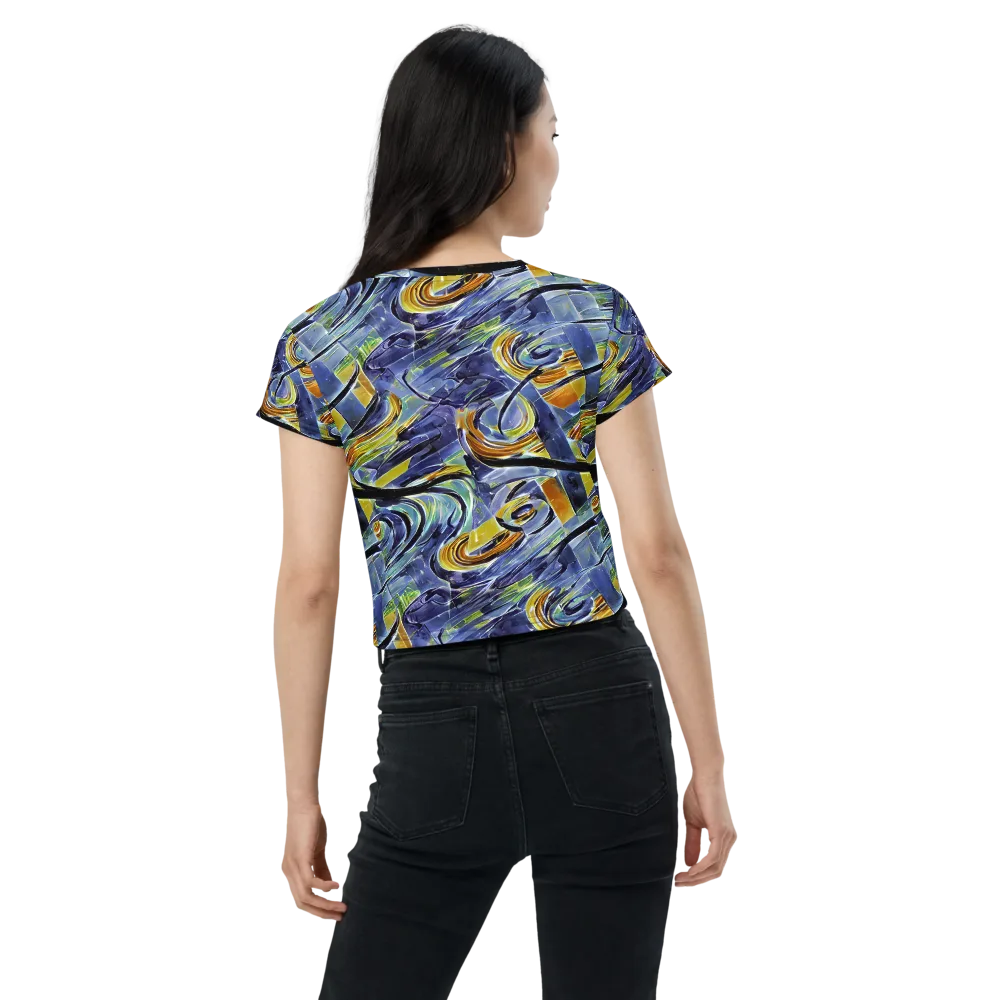 Blue Mercury on Crop Tee — Back