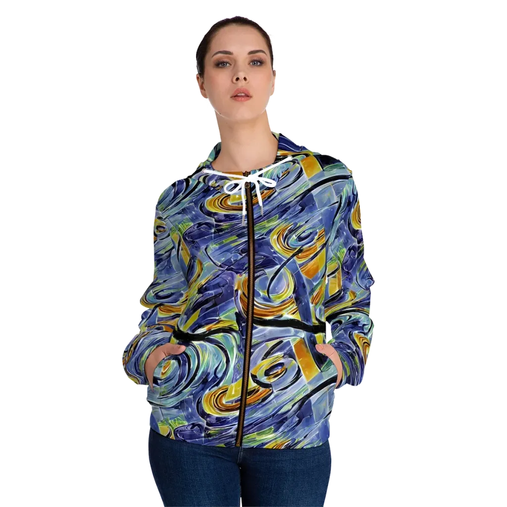 Blue Mercury on Women's Full-Zip Hoodie — Front On Person