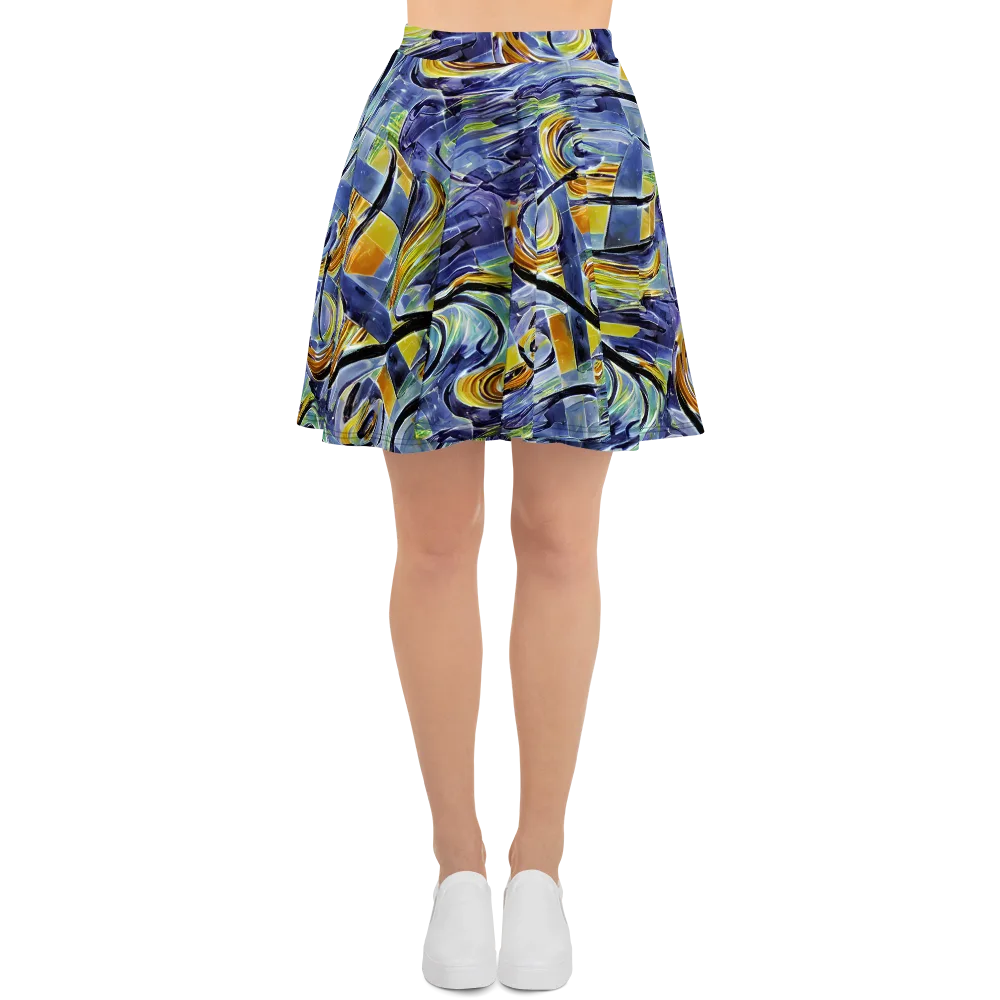 Blue Mercury on Skater Skirt — Front