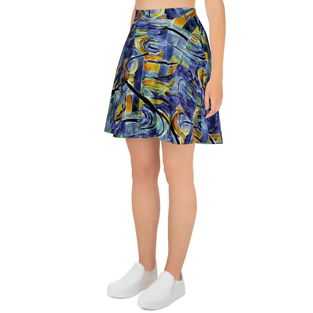 Blue Mercury on Skater Skirt — Left